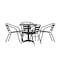 Flash Furniture Lila 27.5in Black Square Aluminum Indoor-Outdoor Table Set with 4 Black Slat Back Chairs TLH-ALUM-28SQ-017BK4-GG - alternate 5